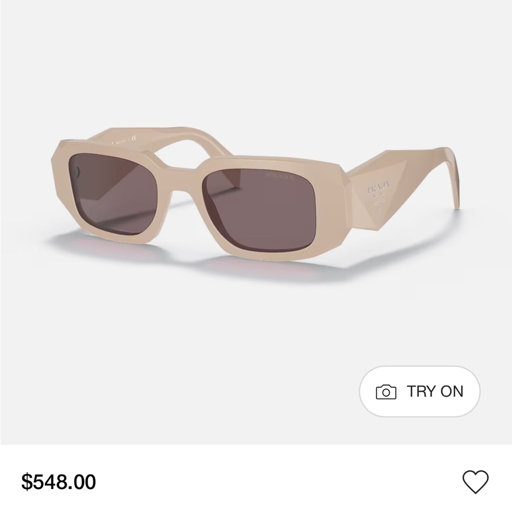 Prada Beige Rectangular Sunglasses